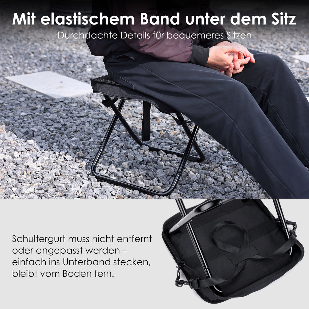 MOONCY Tragbarer Campinghocker – Revolutionäre Falttechnologie  Kleiner falten. Schneller aufklappen. Intelligenter transportieren