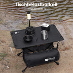 MOONCY Campingtisch Klappbar, Ultraleichter Klapptisch mit Ölbeständiger Matte und Netzbeutel, Tragbarer Picknicktisch bis 35 kg belastbar, ideal für Wandern, Angeln, Grillen und Strand